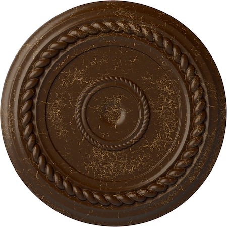 Ekena Millwork Alexandria Rope Ceiling Medallion (Canopies up to 4 5/8"), 19 5/8"OD x 1 1/2"P, Root Beer Crackle CM18ALRBC